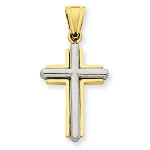    14kt Two tone 7/8in Cross Pendant/14kt two tone gold Jewelry