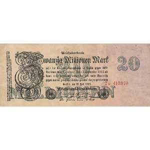  Germany 1923 20 Millionen Mark, Pick 97a 