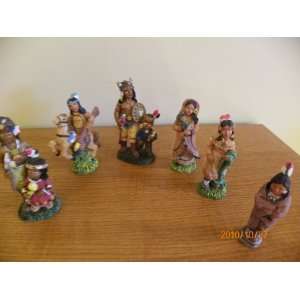  6 native american porcelain figurines 