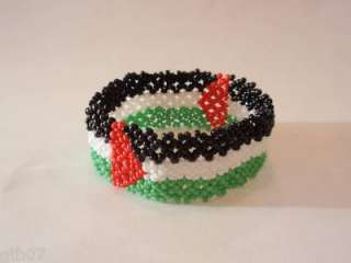 Beaded Palestine Flag Elastic Bracelet Wristband  