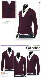 Mens Slim Casual Sweater Vneck Cardigan Collection  