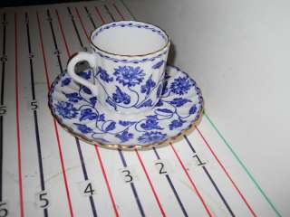 SPODE COLONEL BLUE DEMITASSE CUP AND SAUCER MINT  