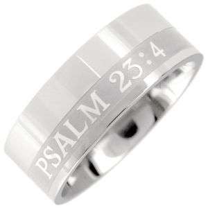 Christian Ring Stainless Steel Bible PSALM 234 Size 12 FEAR NO EVIL 