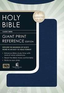  Personal Size Giant Print Reference Bible Blue Bonded Leather Super 