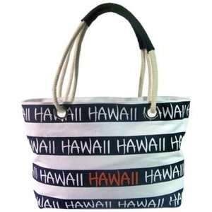  Hawaiian Beach Tote Bag Robin Ruth Navy and White Stripe 