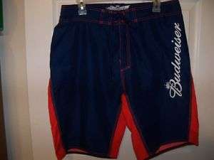   Bud Beer Blue Orange Board Swim Trunks Shorts Mens Size 36 NWT  