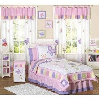 Pink and Purple Butterfly Collection Childrens Bedding 4pc Twin Set