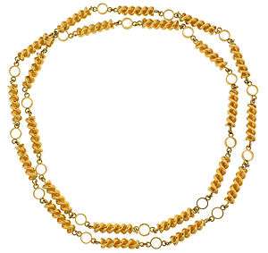Vintage (c.1970s) TIFFANY & Co. by SCHLUMBERGER YELLOW GOLD NECKLACE 
