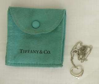 TIFFANY & Co. ELSA PERETTI OPEN HEART NECKLACE STERLING SILVER w 17 1 