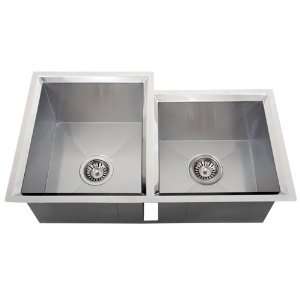  Undermount 16 gauge Stainless Steel Double Bowl Square Kitchen Sink