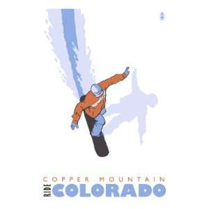  Copper Mountain, Colorado, Snowboard Stylized Premium 