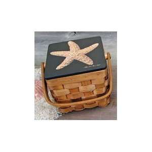  Square Shell Basket with Starfish Lid