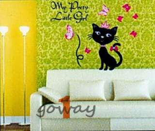 Black Cat Removable Wall Art Paper Decals Sticker  