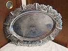 NICE METAL SILVERPLAT​ED SERVING TRAY WITH DECORATIVE DE
