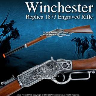 38 Replica Winchester Lever Action 1873 Engraved Rifle  