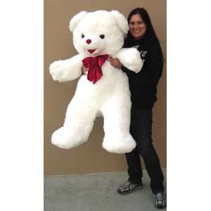   Inch Huge, Soft and Snuggly White Teddy Bear Valentine: Toys & Games