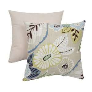   Recycled Graphic Tropical Throw Pillow   Beige/Blue