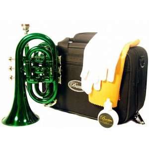 Barcelona B Flat Pocket Trumpet with Case, Polishing Cloth 
