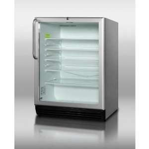   Under counter Commercial Compact Refrigerator   Glass Door / Stainless