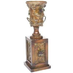    Hand Painted Butterfly Metal Urn Planter Pedestal: Home & Kitchen