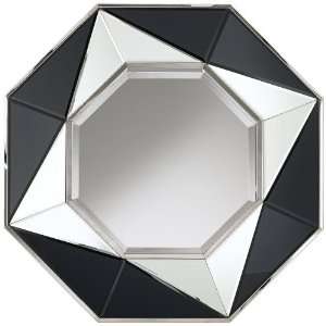   Black and Clear Glass Octagonal 26 Wide Wall Mirror