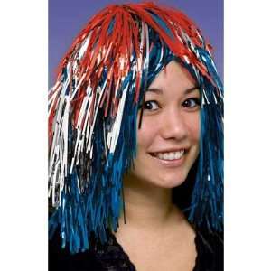  Red White and Blue Tinsel Wig Toys & Games